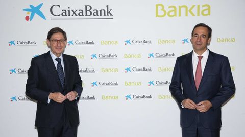 El presidente de Bankia y el consejero delegado de CaixaBank presentan el acuerdo de fusión
