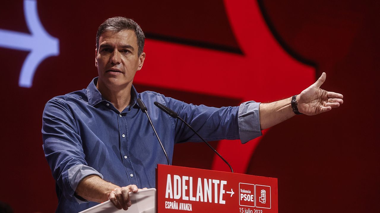 Pedro Snchez durante el mitin del PSOE en Valencia del sbado pasado.