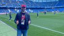 El cubano Ral Alejandro en su visita al estadio de Riazor