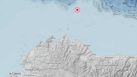 Imagen de la web del Instituto Geográfico Nacional donde aparece el epicentro del terremoto de esta madrugada