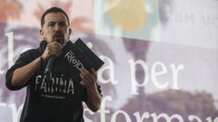 Pablo Iglesias en un acto de campaña del 28M en Valencia.