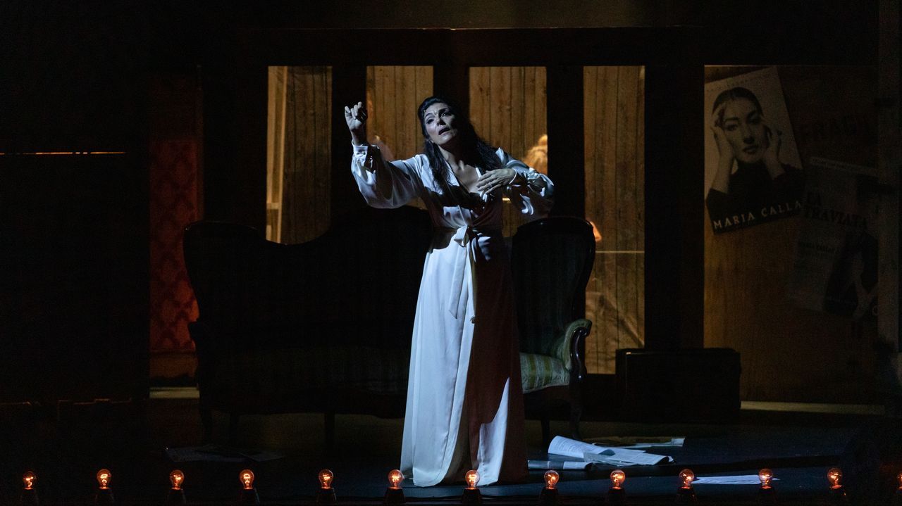 Mabel del Pozo interpretando a María Callas en la función. 