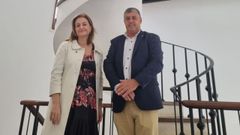 Javier Carballal, a la derecha, con la conselleira de Promoción do Emprego e Igualdade, Elena Rivo, en la reciente visita de esta a Uruguay.  