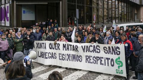 El martes el SLG organiz una protesta ante la delegacin de la Xunta en Ourense.
