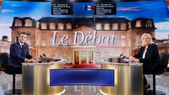 Macron y Le Pen, antes de su nico debate en la carrera electoral francesa