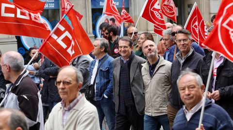 Manifestacin de CC. OO. y UGT en Vigo, en la que particip el alcalde Abel Caballero. 
