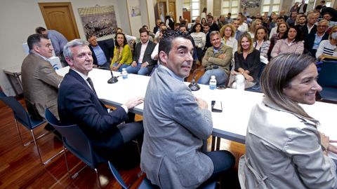 El presidente del PPdeG, Alfonso Rueda, en la junta directiva del partido en la provincia de Pontevedra celebrada este mircoles