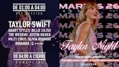 Dos de los carteles utilizados por el paso de Informática para promocionar en las redes sociales sus fiestas temáticas de Taylor Swift.