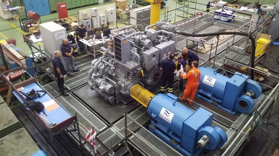 Imagen de archivo de los trabajos para las corbetas �rabes en la f�brica de Turbinas