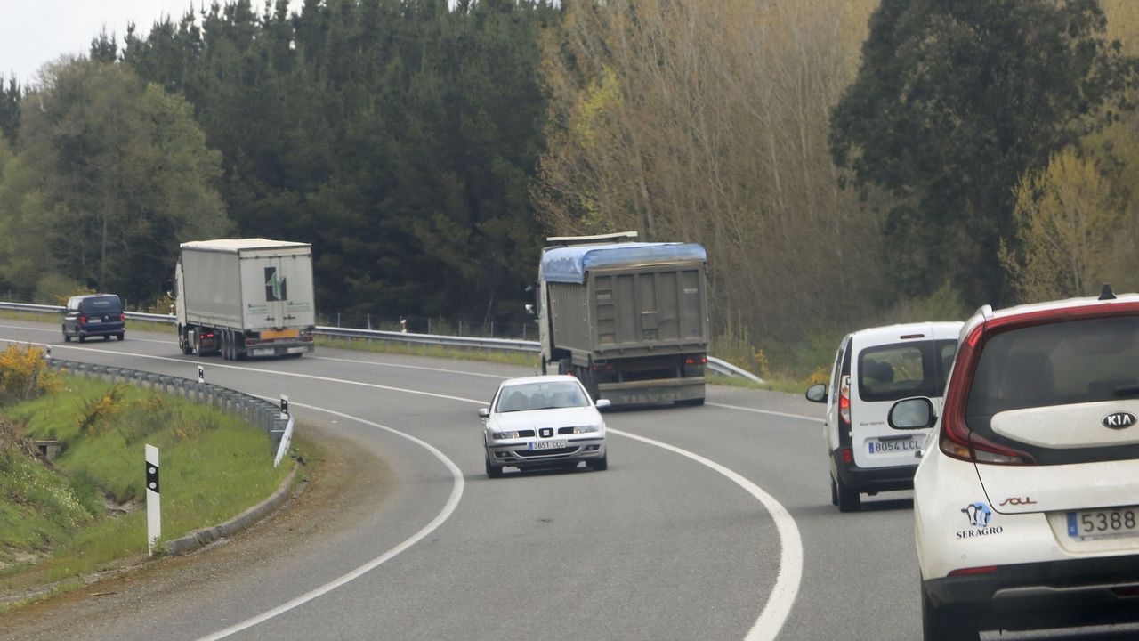 Tramo de Lugo a Sarria donde se forman largas colas y es imposible adelantar