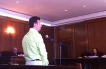 Un momento de la declaraci�n de Jerem�as Canda en la Audiencia de Pontevedra