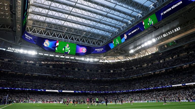 Imagen del estadio Santiago Bernabéu por dentro