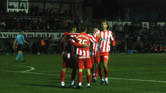 Celebraci�n del gol de Marcos Fern�ndez