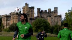 Samaras en el entrenamiento del Celtic