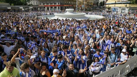 En la final del ascenso de la pasada temporada la pantalla gigante se instaló en la plaza de Cuatro Caminos