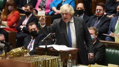 Un airado Boris Johnson, este mircoles, durante su intervencin en el Parlamento britnico