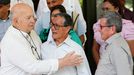 Otty Patio, negociador del Gobierno colombiano, y los miembros del ELN Pablo Beltrn  y Nicols Rodrguez, en la apertura del proceso de dilogo en La Habana.