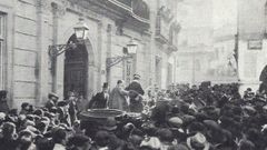 Vigo foi escenario, a finais de xaneiro de 1921, dunha multitudinaria homenaxe ás heroínas de Sálvora, como recolle a imaxe da chegada da comitiva á Cidade Olívica.