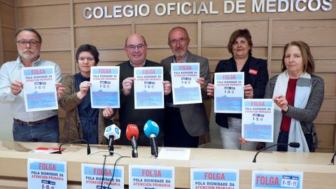 Miembros de la coordinadora de atención primaria cuando convocaron la huelga