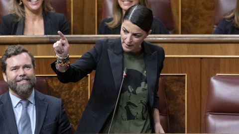 Macarena Olona en su última intervención como portavoz del grupo Vox en el Congreso de los Diputados