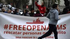 Manifestacin de apoyo a la ONG Open Arms celebrada en Madrid