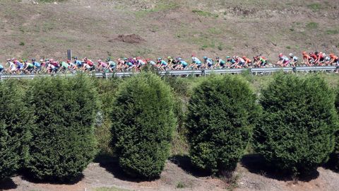  El pelotn ciclista durante la decimocuarta etapa de la 74th Vuelta a Espaa 2019, con salida en la localidad cntabra de San Vicente de la Barquera y meta en Oviedo
