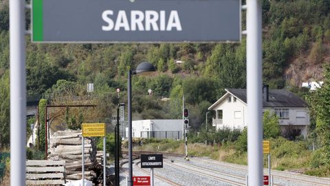 Estación de Sarria, donde se construye una pasarela