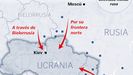 Posibles rutas de entrada de Rusia a Ucrania