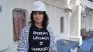 Huwaida Arraf, activista estadounidense de origen palestino, en uno de los barcos de la Flotilla de la Libertad.