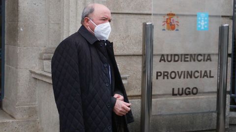 Francisco Fernández Liñares al final del juicio celebrado en la Audiencia Provincial de Lugo en febrero