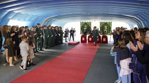 Una carpa, instalada en el cuartel, acogió los actos de la fiesta de la patrona