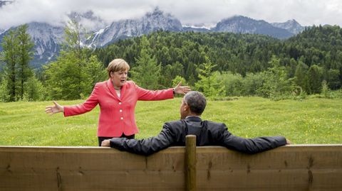Barack Obama y Angela Merkel en Alemania. 8 de junio. 