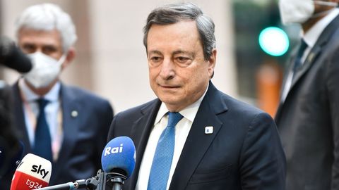El primer ministro de Italia, Mario Draghi, durante el Consejo Europeo de la pasada semana.