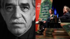 Retrato de Gabo. A la derecha, la editora Pilar Reyes y Gonzalo García Barcha, el hijo menor del Nobel colombiano, este martes en la presentación de la novela.