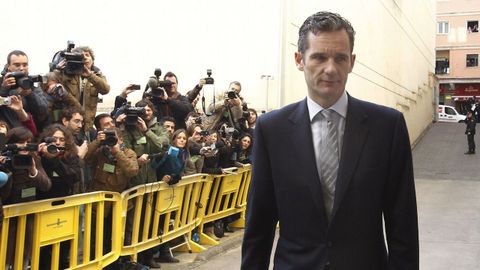 Urdangarin, a su llegada a los juzgados de Palma en febrero del año 2012 para declara como imputado ante el juez del caso Palma Arena, José Castro