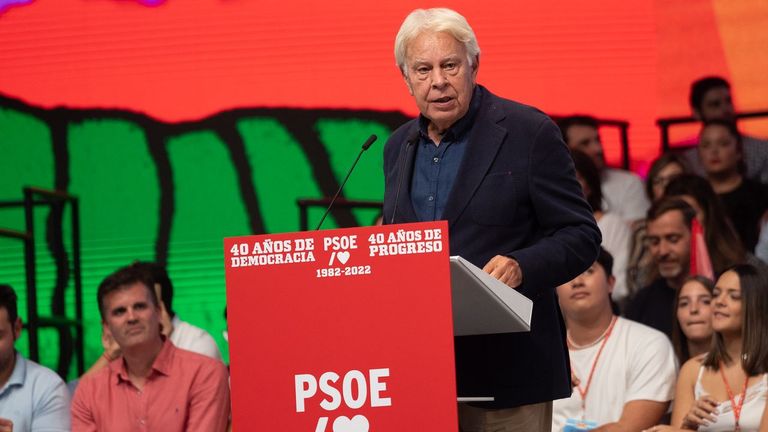 Felipe González, en el acto de conmemoración del 40 aniversario de su victoria en las elecciones de 1982.