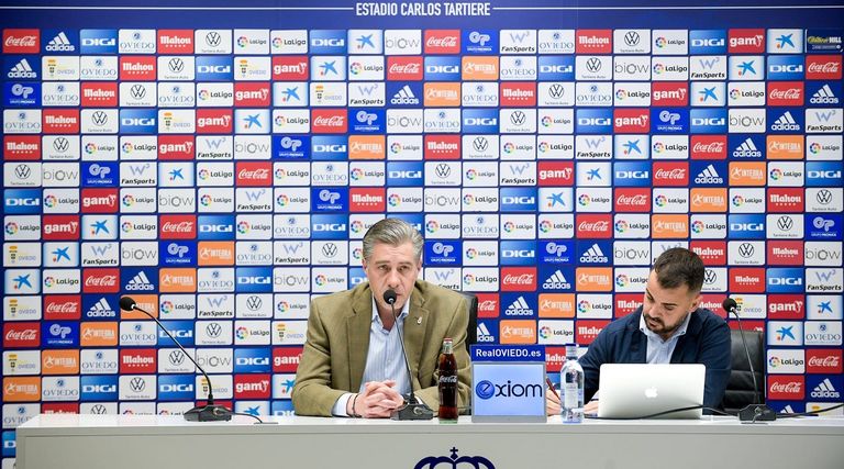 Martín Peláez y Javi Álvarez, en el Carlos Tartiere