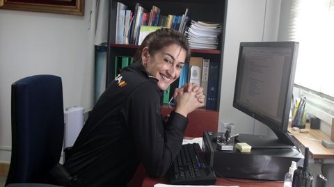 Mónica Gutiérrez, en su despacho de la comisaría de Monforte, en una fotografía de marzo del 2021