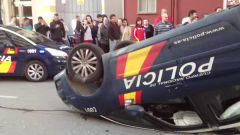 coche policia volcado lugo
