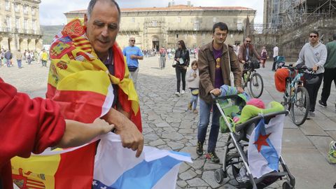 Concentración en el Obradoiro en contra del referendo catalán