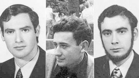 Los tres jóvenes asesinados: Humberto Fouz, Jorge García y Fernando Quiroga