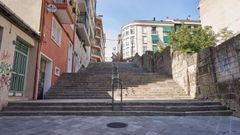 Las escaleras de Rosala de Castro, antes del inicio de las obras.