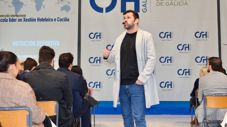 Rubén Vieira, en plena charla