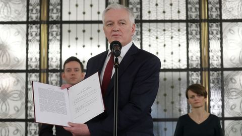 El exviceprimer ministro Jaroslaw Gowin, líder del partido Acuerdo que integraba el Gobierno polaco como socio minoritario