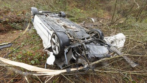 Estado en el que quedó el vehículo en el accidente mortal de Cerceda