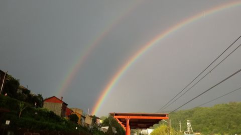 El espectacular arcoiris doble que ha dejado Miguel a su paso por Asturias