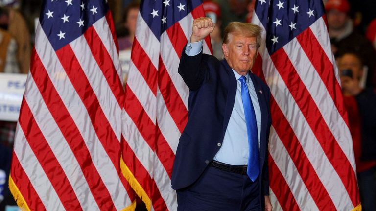 Trump, en un mitin en Nueva Hampshire el pasado sábado.