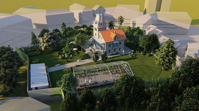Vista aérea de cómo quedará el futuro hotel con encanto de Canido, según el diseño de los arquitectos