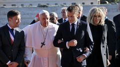 El papa Francisco visita Marsella junto a Macron