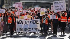 Protesta por las calles de Viana do Bolo para defender la mina de Penouta